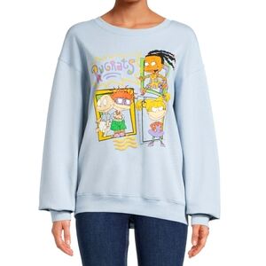 Rugrats Blue Graphic Fleece Sweatshirt Size X-Small